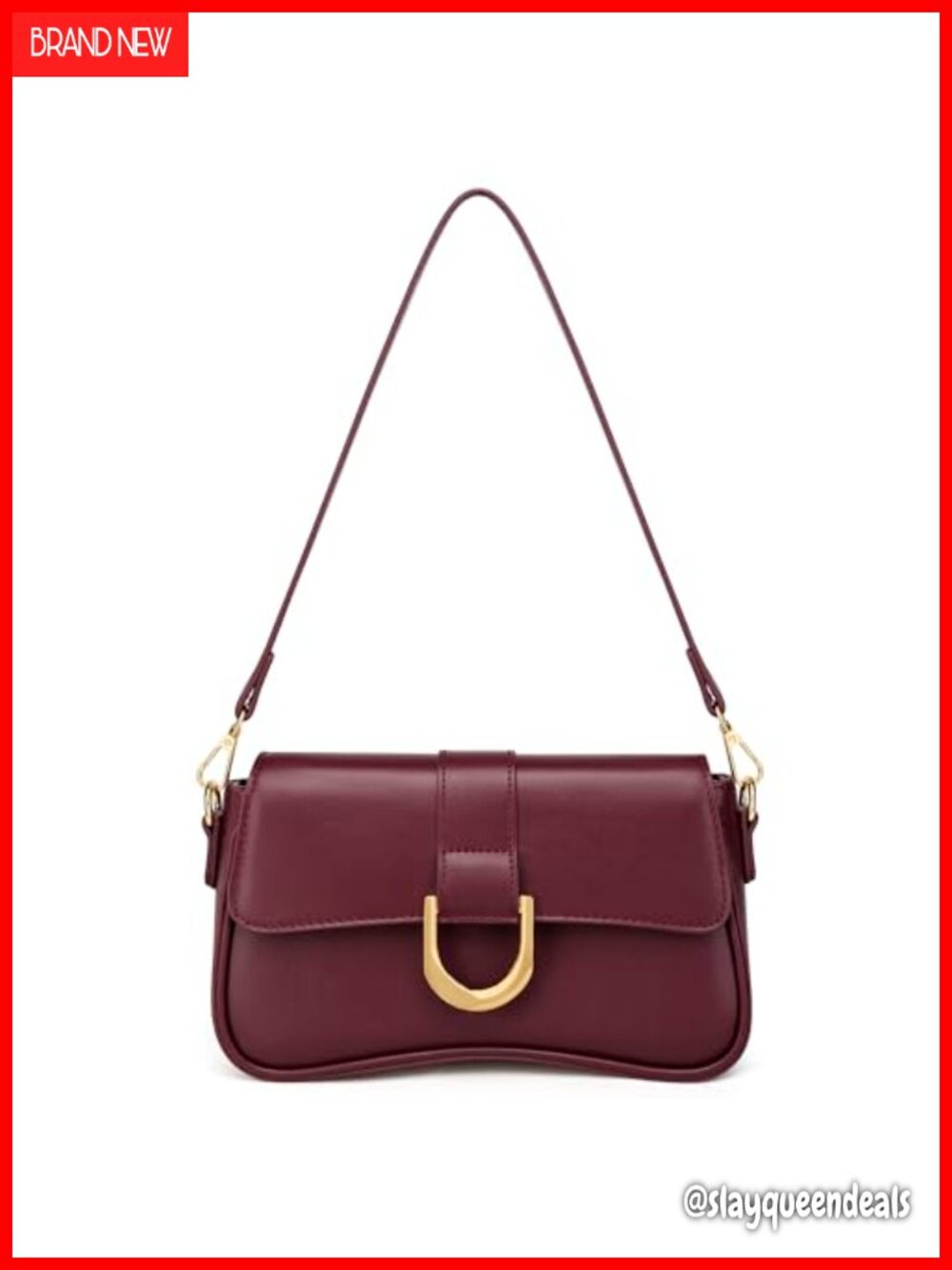 Vegan Leather Shoulder Bag Small Hobo Handbag